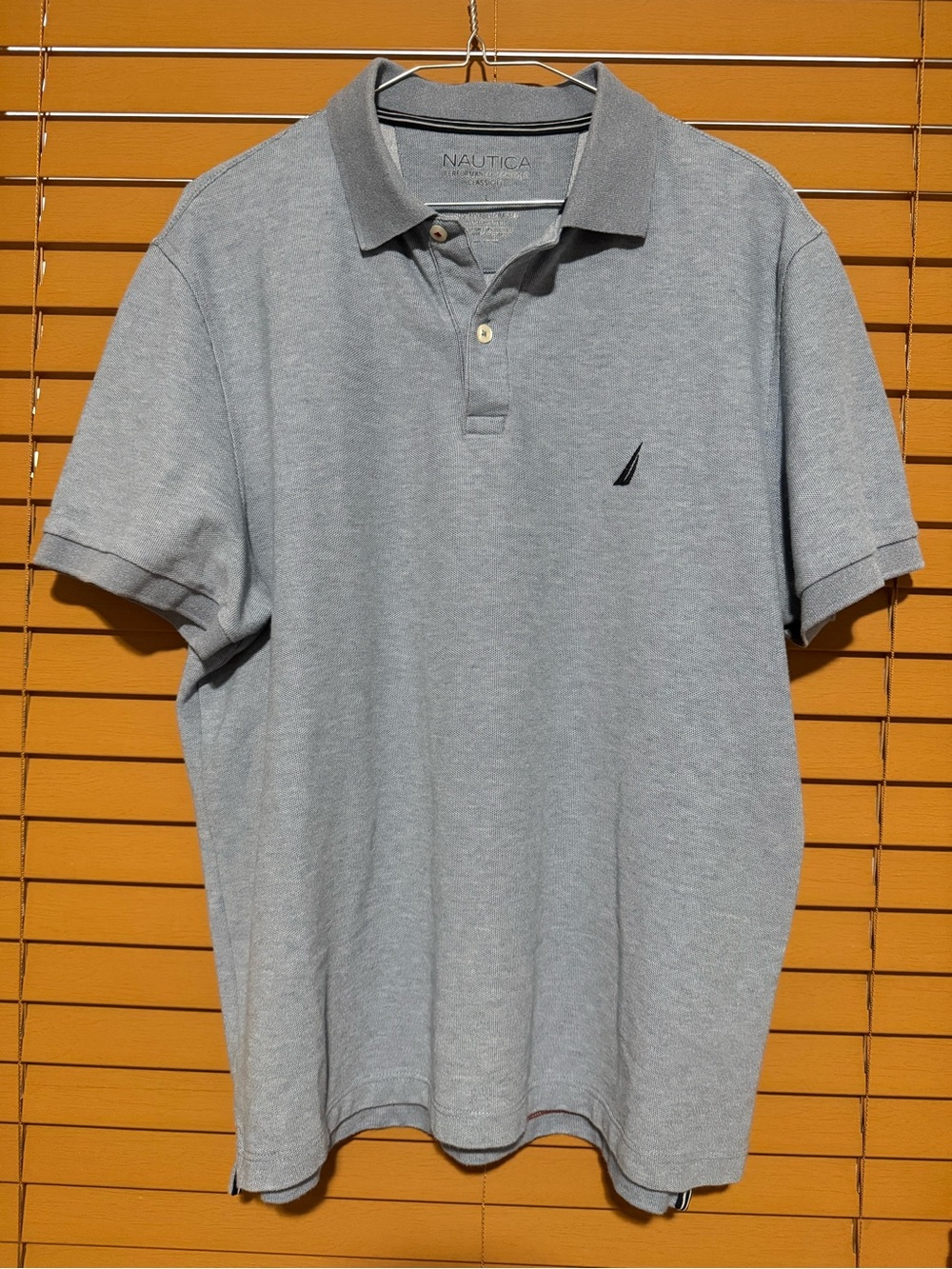 Nautica Men’s Large Gray Performance Deck Polo Classic Fit Shirt